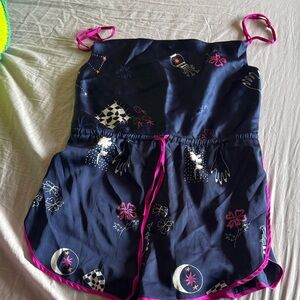 Urban Outfitters Navy and Pink Pajama Set
